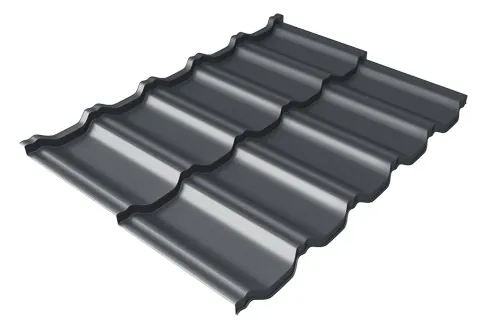 Металлочерепица модульная Квинта Uno Grand Line c 3D резом 0,45 Drap RAL 7024 мокрый асфальт купить в Владикавказе