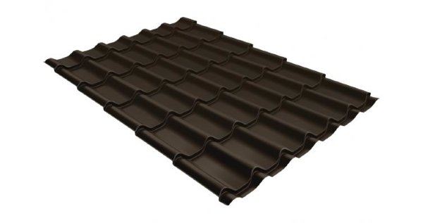 Металлочерепица классик 0,5 Satin RR 32 темно-коричневый купить в Владикавказе