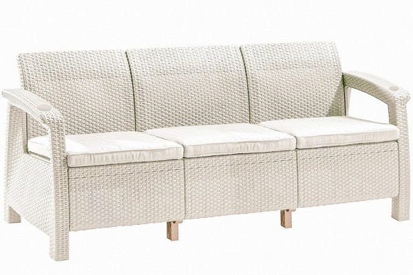 Трёхместный диван  Yalta Sofa 3 Seat белый купить в Владикавказе