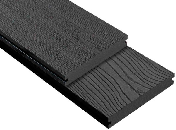 Террасная доска ДПК Outdoor 3D полнотелая STORM/OCEAN BLACK черная купить в Владикавказе