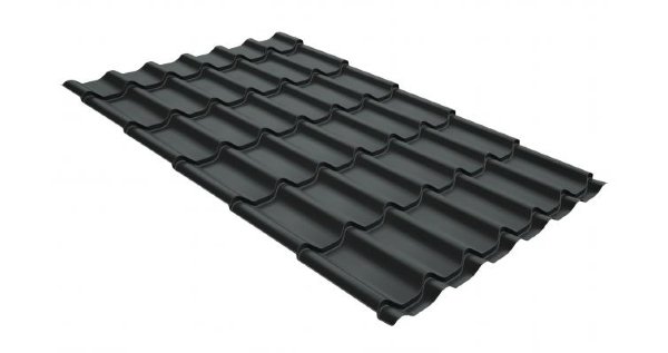 Металлочерепица классик GL 0,5 GreenCoat Pural Matt RR 23 темно-серый (RAL 7024 мокрый асфальт) купить в Владикавказе