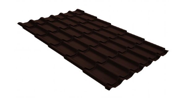 Металлочерепица классик GL 0,5 GreenCoat Pural Matt RR 887 шоколадно-коричневый (RAL 8017 шоколад) купить в Владикавказе