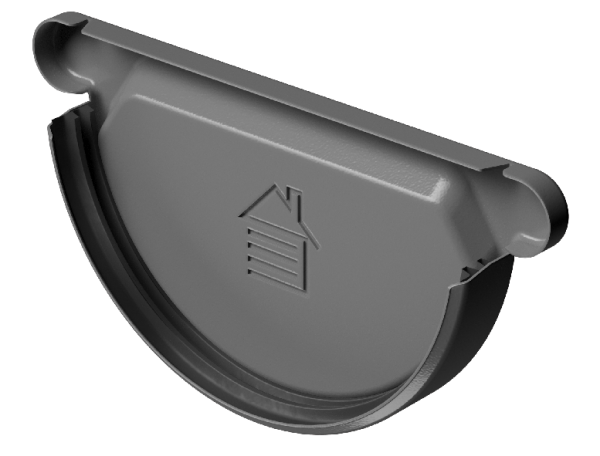 Заглушка желоба D125 Döcke STAL PREMIUM Графит, (RAL 7024) купить в Владикавказе
