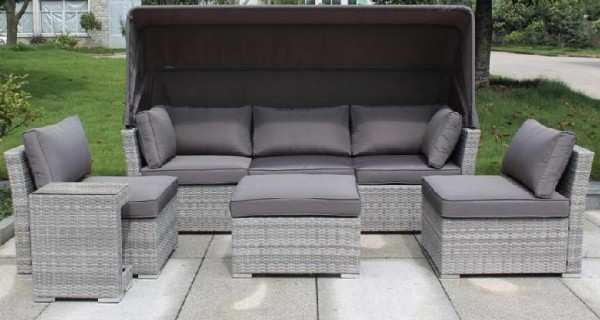 Диван-Трансформер AFINA плетеный из иск. ротанга AFM-320G Grey купить в Владикавказе