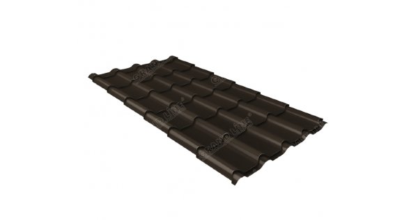 Металлочерепица камея GL 0,5 GreenCoat Pural matt RR 32 темно-коричневый (RAL 8019 серо-коричневый) купить в Владикавказе