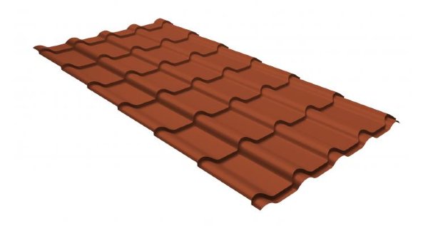 Металлочерепица камея GL 0,5 GreenCoat Pural RR 750 кирпично-красный (RAL 8004 терракота) купить в Владикавказе