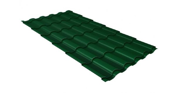 Металлочерепица кредо 0,5 Satin RAL 6005 зеленый мох купить в Владикавказе