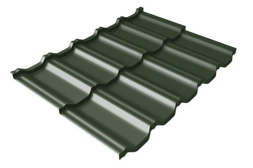 Металлочерепица модульная Квинта Uno Grand Line c 3D резом 0,5 GreenСoat Pural RR 11 темно-зеленый (RAL 6020 хромовая зелень) купить в Владикавказе
