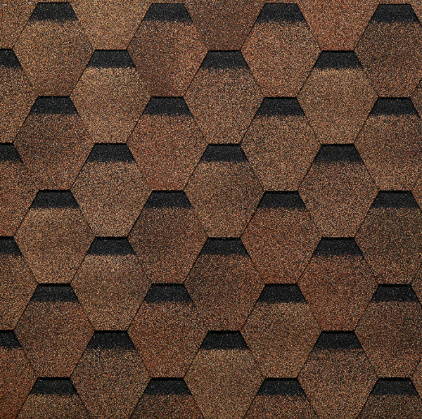Гибкая черепица EURASIA Docke, Коллекция ШЕСТИГРАННИК Светло-коричневый купить в Владикавказе