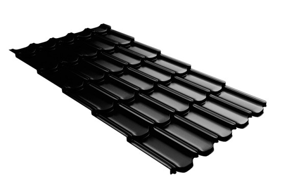 Металлочерепица квинта плюс с 3D резом 0,5 GreenСoat Pural Matt RR 33 черный (RAL 9005 черный) купить в Владикавказе
