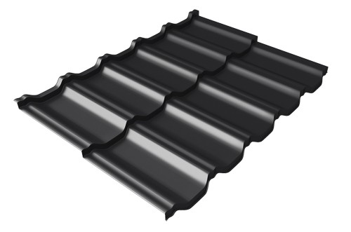 Металлочерепица модульная Квинта Uno Grand Line c 3D резом 0,5 Quarzit lite RAL 9005 черный купить в Владикавказе