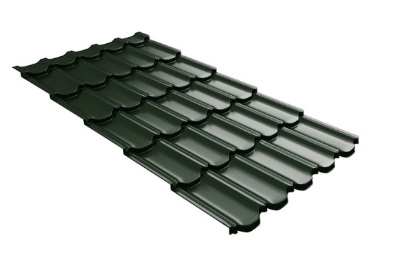 Металлочерепица квинта плюс с 3D резом 0,5 GreenСoat Pural RR 11 темно-зеленый (RAL 6020 хромовая зелень) купить в Владикавказе