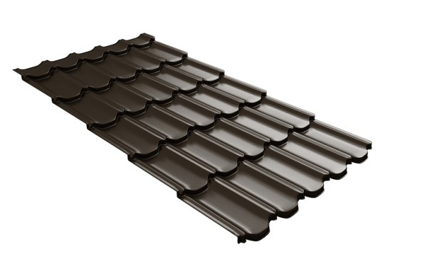 Металлочерепица квинта плюс с 3D резом 0,5 GreenСoat Pural RR 32 темно-коричневый (RAL 8019 серо-коричневый) купить в Владикавказе