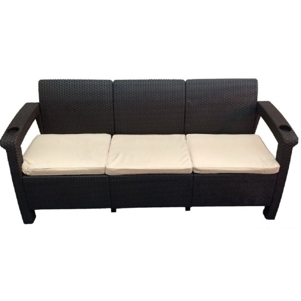 Трёхместный диван  Yalta Sofa 3 Seat венге купить в Владикавказе