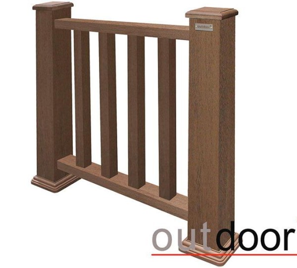 Ограждение из ДПК Outdoor Классик 3D STORM коричневый микс купить в Владикавказе