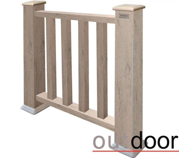 Ограждение из ДПК Outdoor Классик 3D STORM серый микс купить в Владикавказе