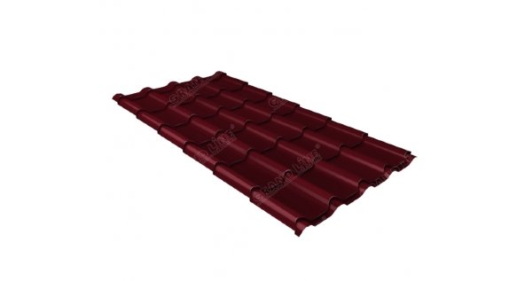 Металлочерепица камея 0,5 Satin RAL 3005 красное вино купить в Владикавказе