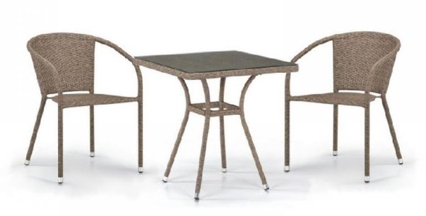 Комплект плетеной мебели AFINA из иск. ротанга T282BNT/Y137C-W56 Light Brown 2Pcs купить в Владикавказе