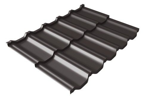 Металлочерепица модульная Квинта Uno Grand Line c 3D резом 0,5 Satin Мatt RR 32 темно-коричневый купить в Владикавказе