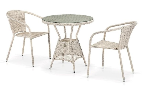 Комплект плетеной мебели AFINA из иск. ротанга T705ANT/Y137C-W85 Latte 2Pcs купить в Владикавказе