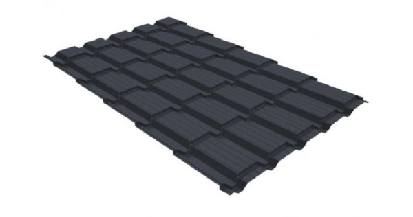 Металлочерепица GL квадро профи 0,5 GreenCoat Pural RR 23 темно-серый (RAL 7024) мокрый асфальт купить в Владикавказе