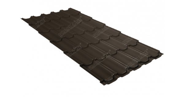 Металлочерепица квинта плюс 0,5 GreenCoat Pural Matt RR 32 темно-коричневый (RAL 8019 серо-коричневый) купить в Владикавказе