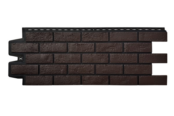 ФП Grand Line состаренный кирпич премиум Шоколадный (шов RAL 9005) купить в Владикавказе
