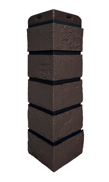 Угол Grand Line состаренный кирпич премиум Шоколадный (шов RAL 9005) купить в Владикавказе