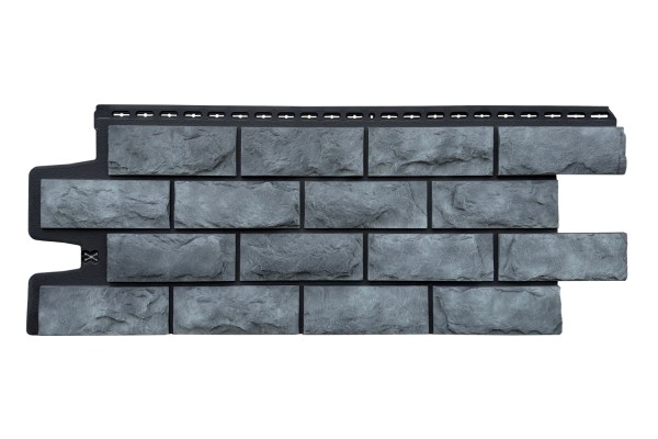 Фасадные панели Grand Line Колотый Камень Антрацит, Шов черный купить в Владикавказе